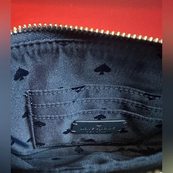 Kate Spade NWOT Wristlet/Clutch Blue with Red, Pink, Green Flowers & White Dots - Picture 9 of 14